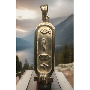 Vintage Pendant 925 STERLING SILVER Egyptian Revival Necklace Jewelry